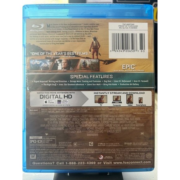 The Martian - Matt Damon - Blu-Ray + Digital - Picture 2 of 2
